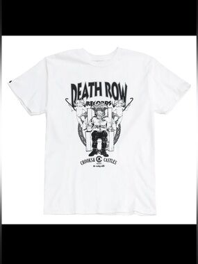 Crooks & Castles White Tee with Black Death Row Graphic